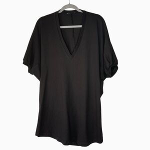 ZARA Women's Oversized V-neck Lagenlook Tunic T-Shirt Dolman Sleeve Size Medium